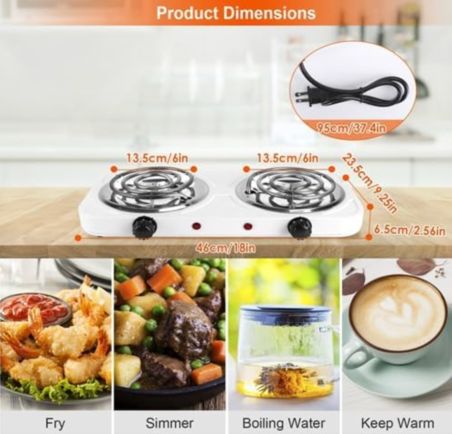 Portable Electric Double Burner