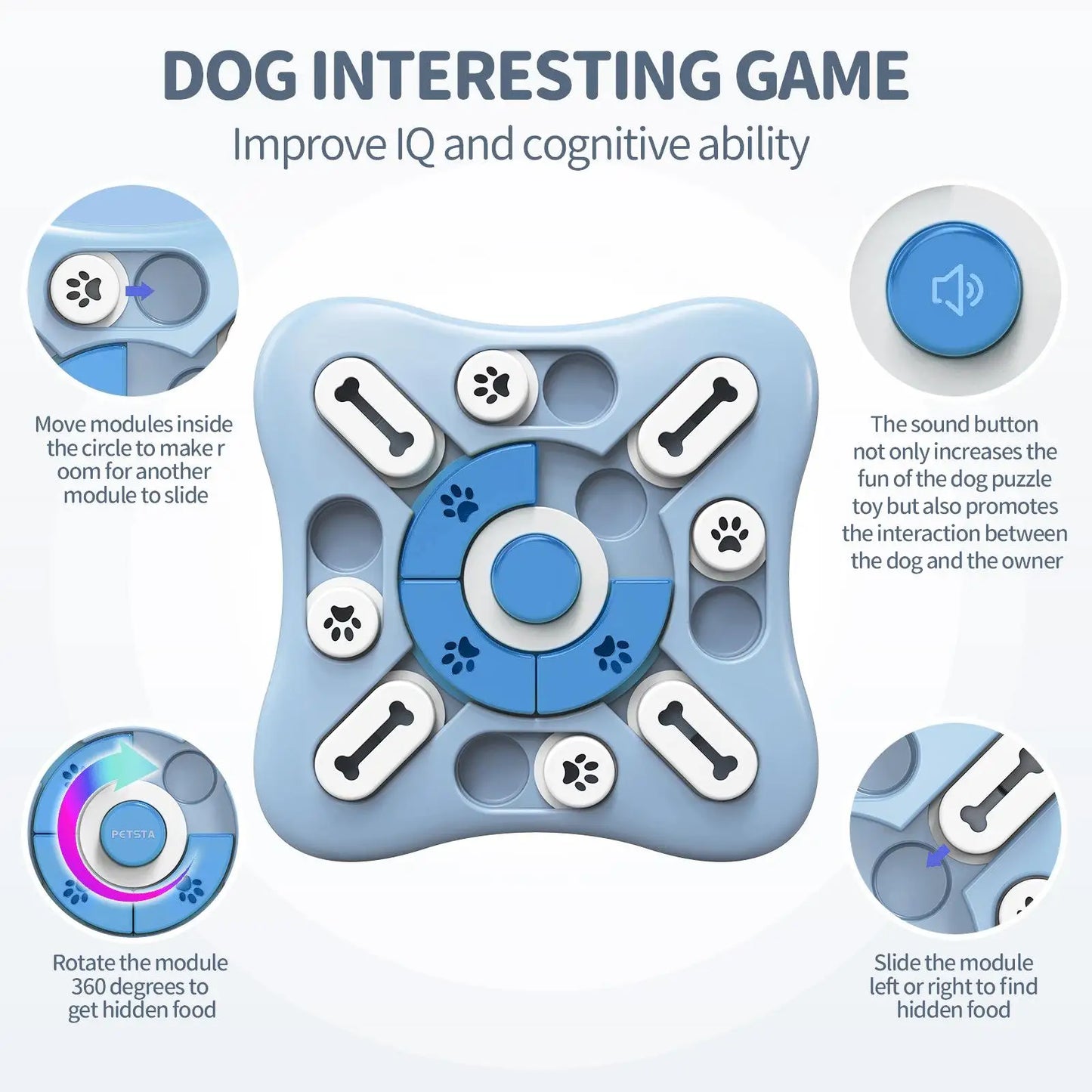 Interactive Dog Puzzle Feeder for Brain Stimulation