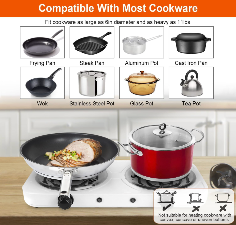 Portable Electric Double Burner