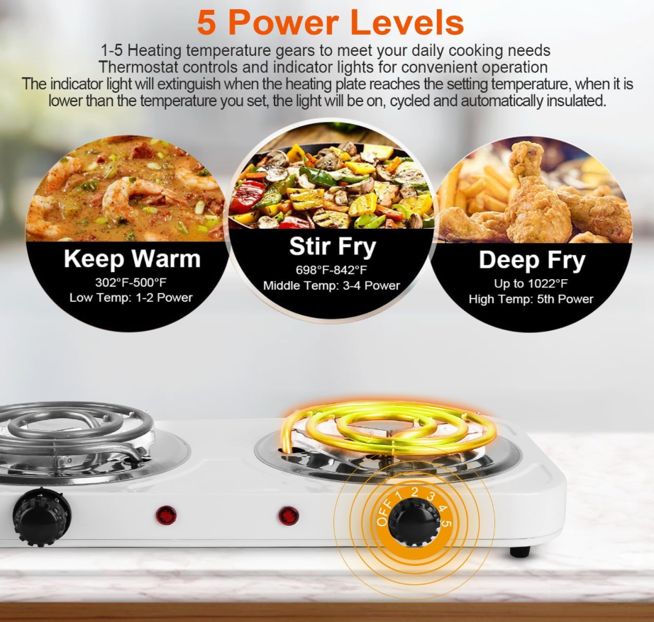 Portable Electric Double Burner