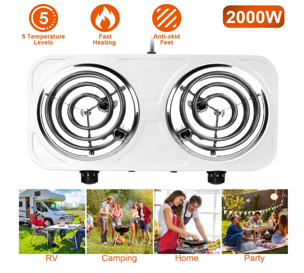 Portable Electric Double Burner